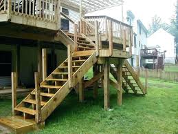 Outdoor stairs easily made with prefabricated rust proof steel stair stringers. How To Build Deck Stairs With A Landing Thepalmahome Building A Deck Deck Stairs Diy Deck