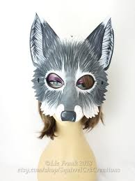 Wolf Mask Animal Mask Leather Mask Gray Wolf Grey Wolf Etsy In 2020 Leather Mask Wolf Mask Animal Masks