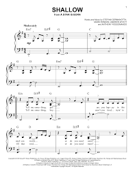 Lady Gaga Bradley Cooper Shallow Sheet Music And Printable Pdf Music Notes Easy Piano Sheet Music Sheet Music Violin Sheet Music