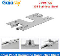 Solar Panel Grounding Clips Lot PV Ground Conductive Sheet Solar Roof  Lightning Protection Ground Clamp Solar Bracket Gasket - AliExpress