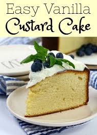 Easy Vanilla Custard Cake In 2020 Custard Cake Recipes Easy Custard Cake Custard Cake