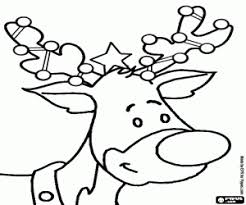 Rudolf the red nose reindeer. Ausmalbilder Eingerichteten Rudolph Rentier Kopf Zum Ausdrucken