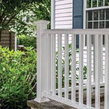 So do you build your own? Veranda Traditional 8 Ft X 36 In White Polycomposite Rail Kit Without Brackets 73003989 The Home Depot In 2021 Porch Railing Designs Front Porch Railings Patio Railing