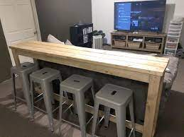 The sofa table has been around for a long time, but it is time to upgrade it and make it more practical. Basement Sofa Table Bar Ana White