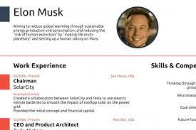 Musk wants to save our planet; Elon Musk Proves You Never Need A Cv Longer Than One Page