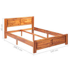 Holzfuß vilo, höhe je ca. Vidaxl Akazie Massiv Bettgestell 140x200cm Doppelbett Holzbett Futonbett Bett G Ebay