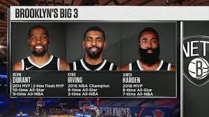 Brooklyn nets acquire james harden to form 'big 3' with kevin durant, kyrie irving adam zagoria contributor opinions expressed by forbes contributors are their own. Espn On Twitter The Nets New Big Three