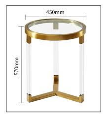 Everly quinn kalani coffee table, 34 transparent glass consoleglass in green/yellow, size 18.0 h x 34.0 w x 34.0 d in | wayfair. 100x Pack 57cm High Transparent Coffee Table Acrylic Legs And Gilded Metal Hardware Joints Coffee Tables Aliexpress