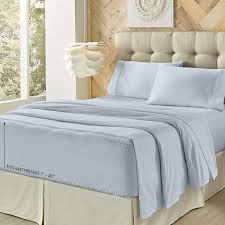 Royal Fit Light Blue 4 Piece Microfiber Sheet Set Latest Bedding