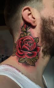 Pin By Oxtay Pasa On Oxtay Pasa Rose Neck Tattoo Neck Tattoo For Guys Neck Tattoo