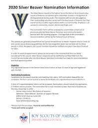 2020 Silver Beaver Nomination Information