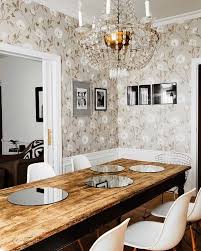 Another Rustic Table With Modern Chairs Dining Room Wallpaper Modern Dining Farmhouse Dining
