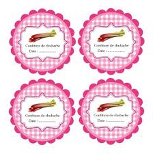 4 Jolies Etiquettes Confiture De Rhubarbe A Imprimer Et Coller Sur Les Pots Confiture Rhubarbe Etiquette Confiture Etiquettes De Pot