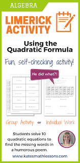 Working On The Quadratic Formula With Your Algebra Students Check Out This Fun Self Checking Activity Students Quadratics Quadratic Formula Teaching Algebra