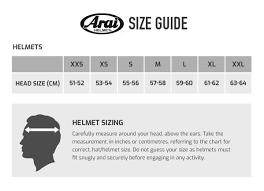 Find The Right Size Arai Helmet For You With Our Arai Size