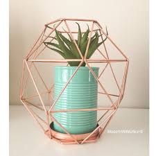 Kmart Australia Copper Geo Candle Holder With Turquoise Plant Pot With Succulent Kmart Hack Kmarthack K Gold Home Decor Home Decor Australia Rose Gold Decor