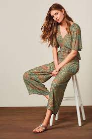 Buy Green Floral Cropped Jumpsuit From Next Ireland