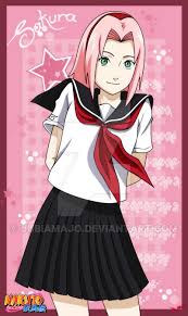 Shippu Konoha Gakuen Den Haruno Sakura By Jubiamajo On Deviantart Naruto Girls Sakura And Sasuke Sakura