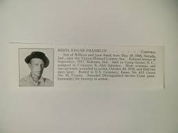 Edgar Reed Nevada Indiana Company E 61st Infantry 1921 WW1 Hero Panel