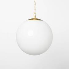 Milk Glass Ceiling Pendant Brass