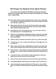 A lot of guys think they know what a woman wants in a man. 100 Things You Need To Know About Women Pdf Ebook Download Free