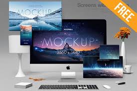 Free imac mockup in psd. Screens With Imac Pro 2 Free Psd Mockups Free Psd Templates
