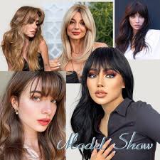 Amazon.com : REBECCA STYLE Body Wave Wig with Bangs 26 Inch Long Brown Wavy  Wigs for Women Curly Heat Resistant Synthetic Wig for Girls Daily Party  Cosplay Natural Looking (Brown) : Beauty