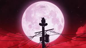 I like how the image creates so much tension, with a very strong black and red background, a pair of horns and evil eyes. Blood Moon Itachi Moon Wallpaper Anime Best Images