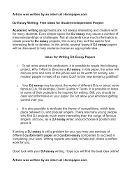 When in doubt, contact essay writing service to edit your work. Calameo Dj Essay Writing Free Ideas For Student Independent Project