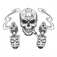 Choose from 7600+ gangsta bear graphic resources and download in the form of png, eps, ai or psd. Vintage Monochrome Gangster Skull In Cap Free Vector Nohat Free For Designer