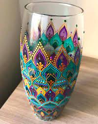 Artist Anastasia At Ana Art Studio Painting Glassware Dot Art Painting Bottle Painting