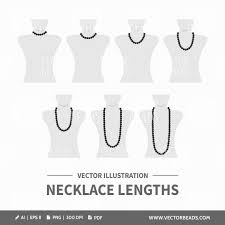 Necklace Length Chart Vector Illustration