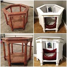 Side Table From Thrift Store Turned Into Cute Dog Bed Room Dog Crate Furniture Dog Furniture Cute Dog Beds