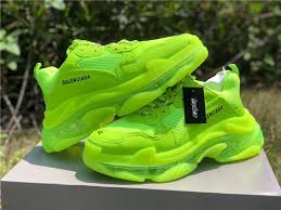 Balenciaga Triple S Clear Sole Trainer Sneaker Fluo Yellow Sneakers Hype Shoes Balenciaga