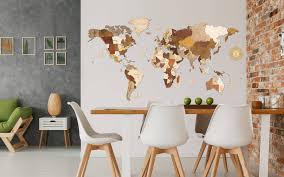 More expensive items do not always have more suitable values for the concept of the room's walls. Wooden World Map Wall Decoration 68travel