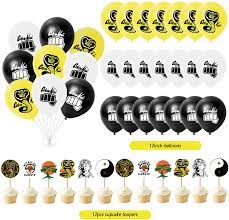 Buy 85 Pcs Cobra Kai Birthday Party Supplies Banner Cake Topper Stickers Ballons Set Tv Show Cobra Kai Party Favor Supplies For Boys Girls Teens Theme Birthday Parties Online In Indonesia B08yy8skjm