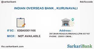 You can also visit the bank website of the ifsc code is an 11 digit code, comprising a combination of alphabets and numbers, where first 4 characters represent the name of the bank, the. Indian Overseas Bank Kurunavali Ifsc Code Micr Code Branches Details Of Kurunavali Kurnavalli Andhra Pradesh Sarkari Bank