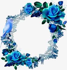 Blue Flowers Wreath Blue Flower Wreath Flower Drawing Tutorials Flower Frame