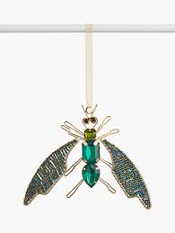 John Lewis Partners Garden Retreat Beaded Bug Tree Decoration Green Christmas Tree Baubles Tree Decorations Christmas Tree Decorations