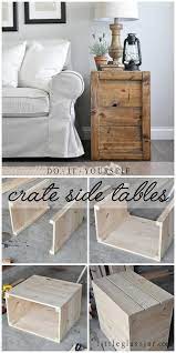 Diy Crate Side Tables Crate Side Table Living Room Diy Farm House Living Room