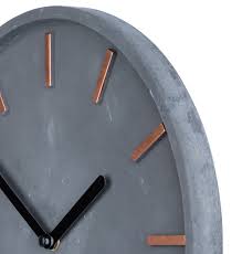 Hochwertige Beton Uhr Wanduhr 30cm Grau Kupfer Uhrzeit Modern