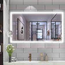 The modern bathroom is where contemporary bathroom mirror shapes & sizes. Amazon Com Vanity Art Rectangular Wall Mounted Frameless Led Lighted Bathroom Vanity Mirror With Touch Sensor 48 X 28 Va3d 48 Kitchen Dining