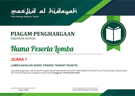 Remove backgrounds from your photos and videos automatically and instantly! Contoh Desain Piagam Penghargaan Pemenang Lomba Acara Maulid Nabi Muhammad Saw Tutup Kurung