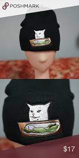 Cat From Lady Screaming At Cat Meme Beanie Hat Beanie Hats Lady Screaming At Cat Meme Lady Screaming At Cat