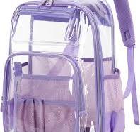 Mochila transparente para niñas y niños, mochila transparente para la  escuela, resistente y transparente para niños, Púrpura, Mochilas Daypack
