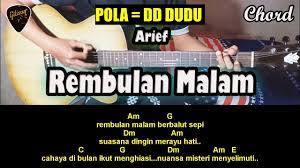 Chord Kunci Gitar Arief Rembulan Malam Dari Nada Dasar A Minor Youtube