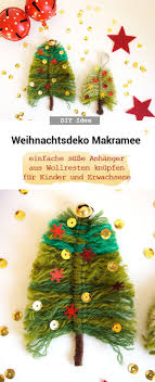 Makramee Christbaumschmuck Aus Wollresten Weihnachten Christbaumschmuck Christbaumschmuck Und Pompoms Basteln