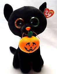Black And White Beanie Boo Cat Beanie Boos Halloween Plush Shadow Black Cat Pumpkin Sparkle Eyes Medium 9 Ty Black Cat Plush Cat Plush Beanie Boos