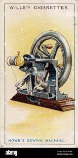 Erste Doppelsteppstich-Nähmaschine, Patentiert Von Elias Howe (1819-1867),  Us-Amerikanischer Erfinder Im Jahre 1845. Von Der Karte Veröffentlicht  1915. Farblitho Stockfotografie - Alamy