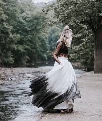 Black And White Ombre Wedding Dress 19 A Trendy Bridal Separate With A Sheer Black Lace Crop Top And An Ombre Full Skirt From White To In 2020 Dip Dye Wedding Dress Elastic Waist Skirt Dye Wedding Dress
